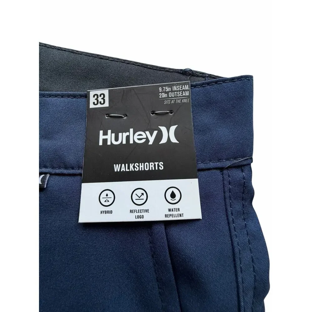*SOLD* NWT Hurley Navy Hybrid Walk Shorts Water Repellent Size 33 Beach Surf_3